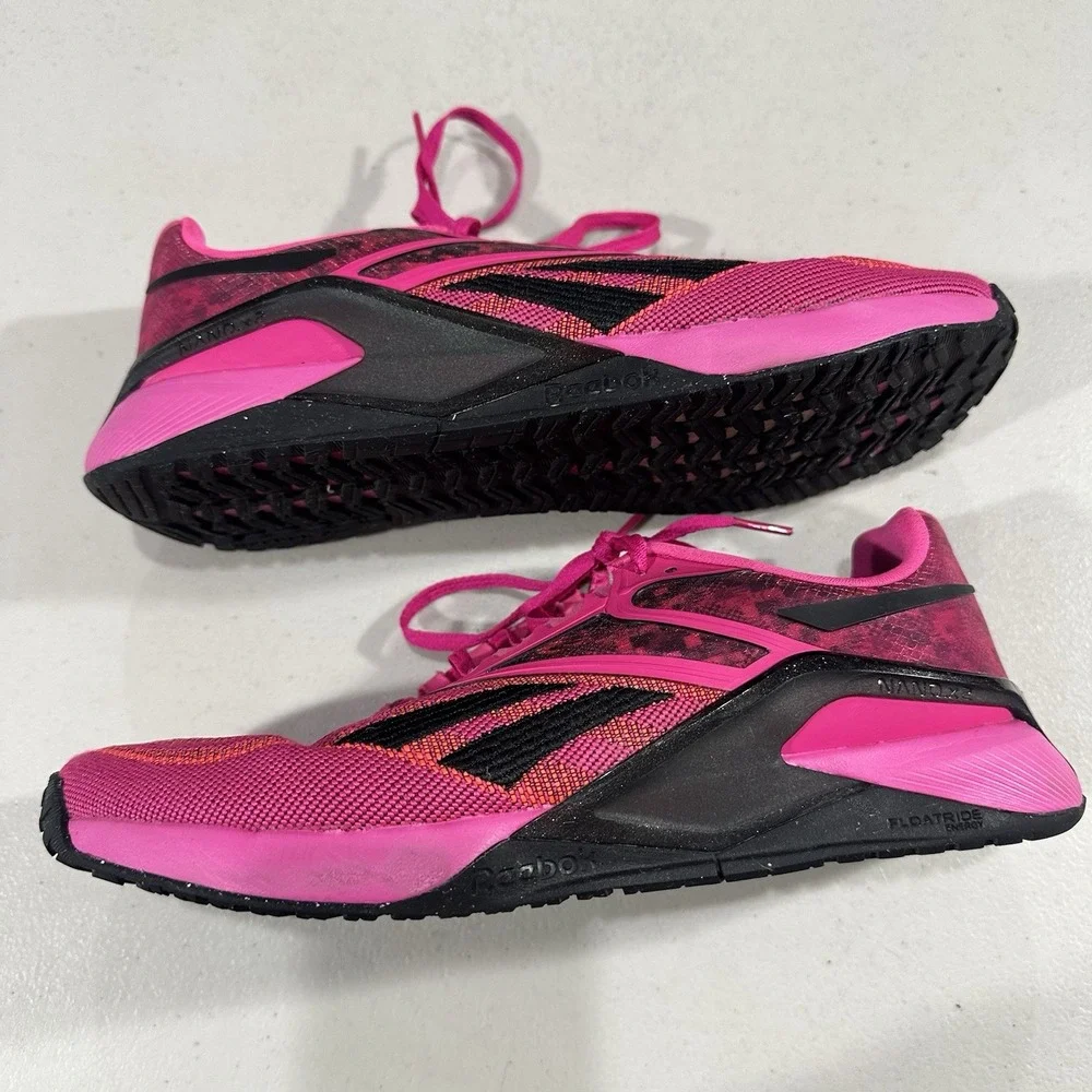 Reebok Nano X2 GY2295 Womens US 8 Running Shoes Pink Black Athletic Sneakers